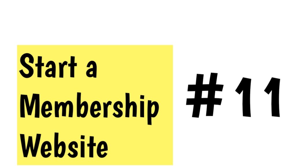 Start a Membership Website